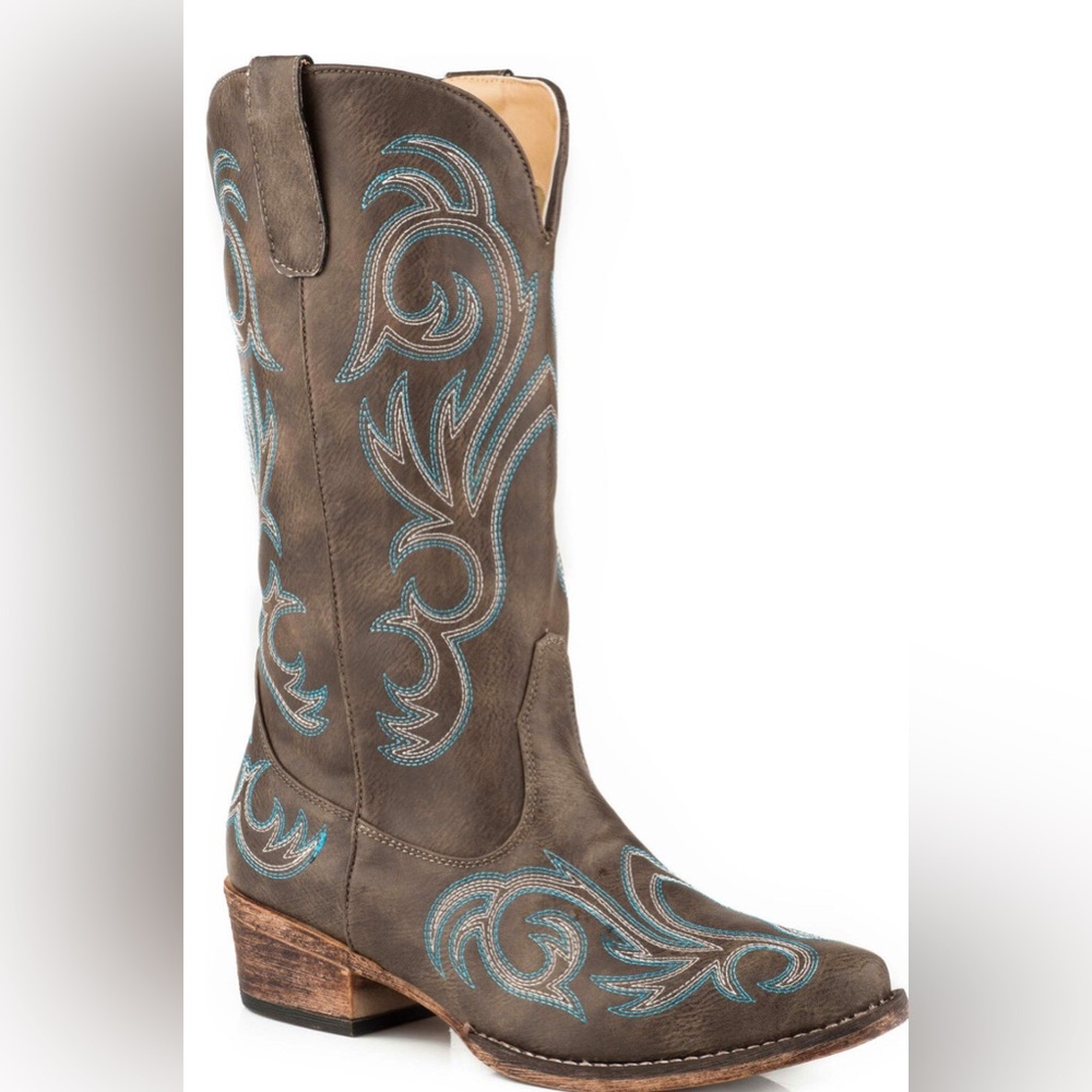 women’s roper brown riley vintage western boots snip toe